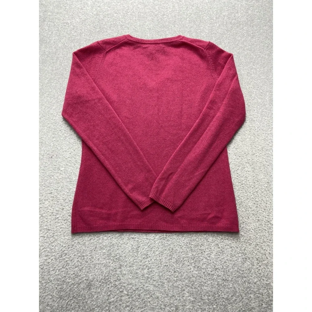 Marina Luna Sweater Womens M Pink 100% Cashmere V Neck Lightweight Pullover